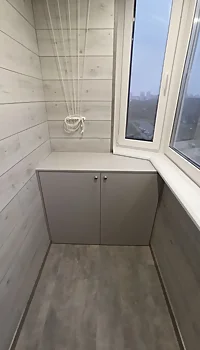 Тумба на лоджию нестандартной формы со скошенным углом