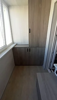 Комбинированный распашной L-образный шкаф на балкон в Минске