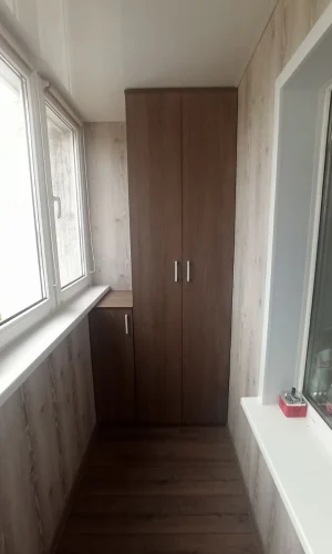 Комбинированный L-образный шкаф на балкон Минск